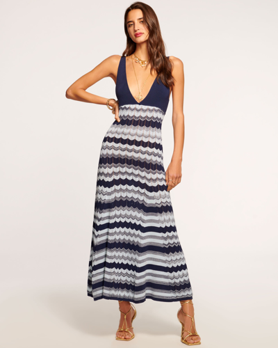 Ramy Brook Mylah Knit Midi Dress In Navy Twist