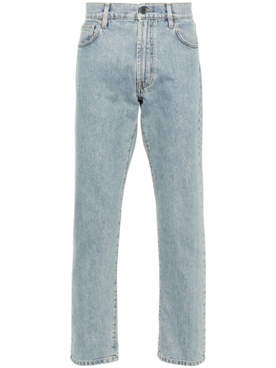 Moschino Straight Jeans With Patch In Blue