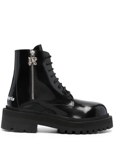 PALM ANGELS PALM ANGELS LEATHER COMBAT BOOTS