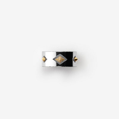 Burberry Hollow Pavé Ring In Silver/gold/clear