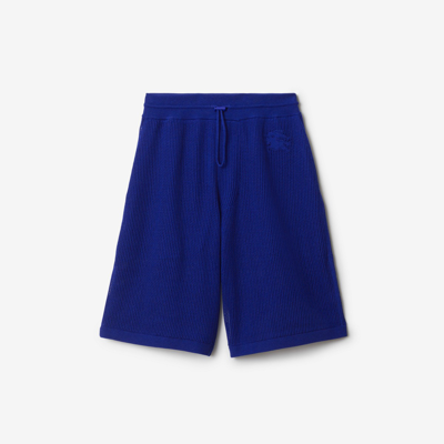 Burberry Equestrian Knight-appliqué Cotton Shorts In Blue
