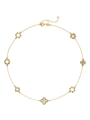 TORY BURCH 18K YELLOW GOLD-PLATED KIRA CLOVER NECKLACE