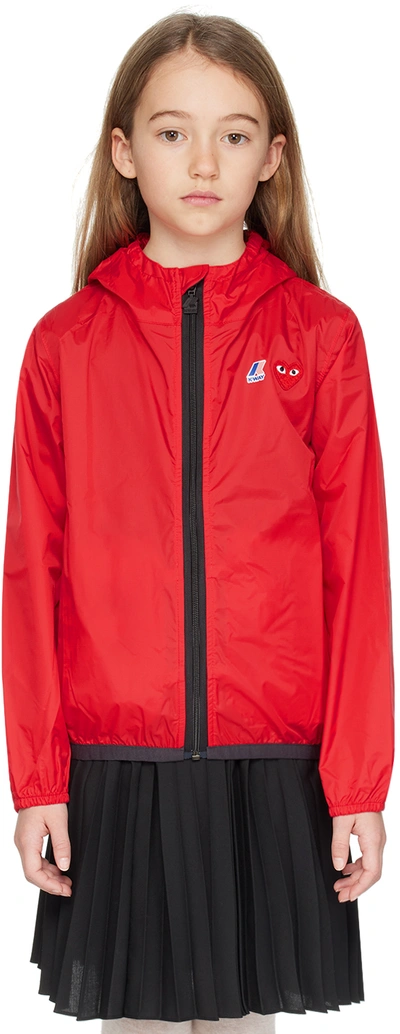 Comme Des Garçons Play Kids' X K-way Jacke Claude In Red