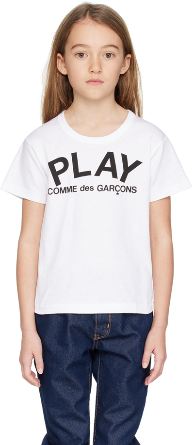 Comme Des Garçons Play Kids White 'play' T-shirt In 1-white