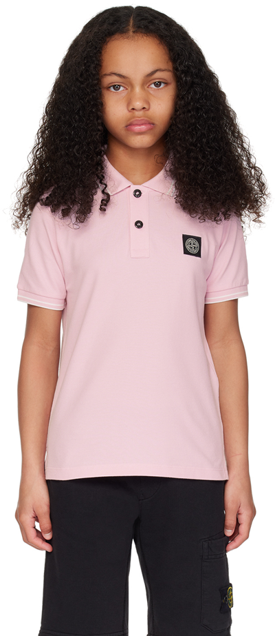 Stone Island Junior Kids Pink 21348 Polo In V0080 - Pink