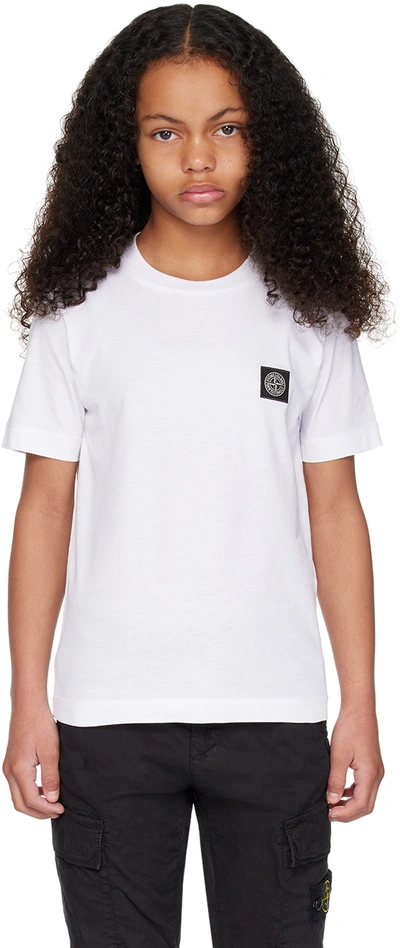 Stone Island Junior Kids White 20147 T-shirt In V0001 - White