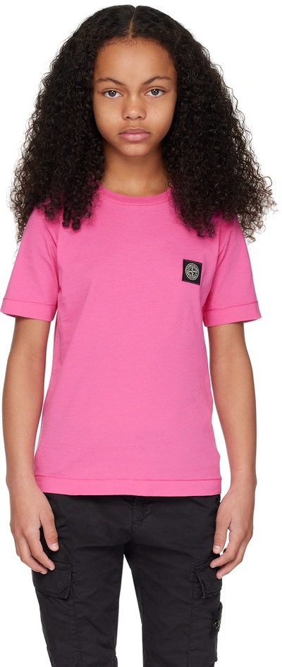 Stone Island Junior Kids Pink 20147 T-shirt In V0087 - Fuchsia