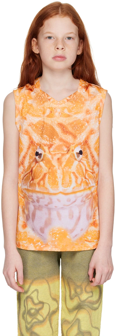 Collina Strada Ssense Exclusive Kids Orange Cardio Dachi Tank Top In Yellow Frog