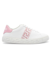 VERSACE WOMEN'S EMBROIDERED LEATHER LOW-TOP SNEAKERS