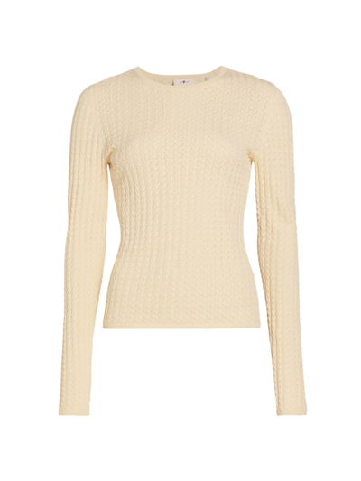 7 For All Mankind Women's Textured Knit Top In Bone