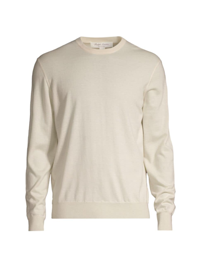 Ralph Lauren Purple Label Men's Cashmere Crewneck Jumper In Cream