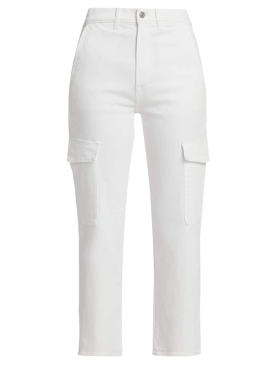 7 For All Mankind Logan Straight-leg Cargo Trousers In White