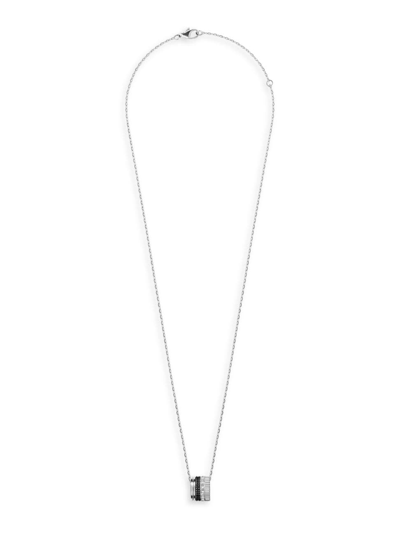 Boucheron Women's Quatre 18k White Gold, Black Pvd & 0.24 Tcw Diamond Pendant Necklace