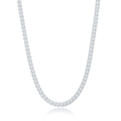 Simona Diamond Cut Franco Chain 3mm Sterling Silver 18" Necklace
