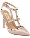 Valentino Garavani Rockstud Ankle Strap Pump In Beige