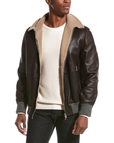 Brunello Cucinelli Zip-up Leather Jacket In Multi