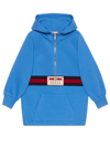 Gucci Cotton Jacket With Label In Blu