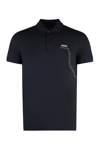 Hugo Boss Structured-cotton Polo Shirt With Zip Neck In Black