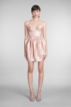 Zimmermann Knee Length Strapless Dress With Sweetheart Neckline In Rose-pink