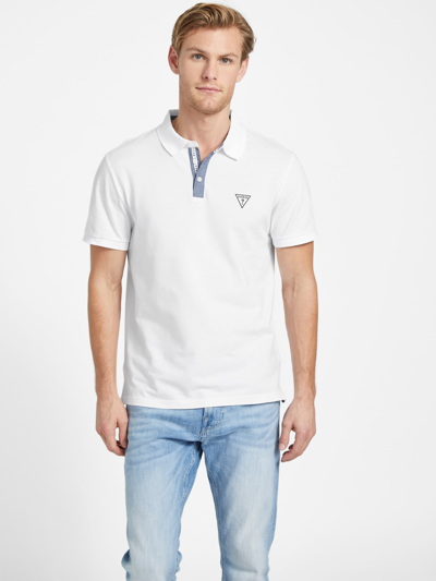 Guess Factory Eco Finn Polo In White