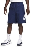 Nike Men's Club Woven Shorts In Midnight Navy/white