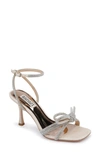 Badgley Mischka Women's Effie Ankle Strap High Heel Sandals In Gold Textile