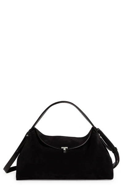 Totême T-lock Leather Shoulder Bag In Espresso_040