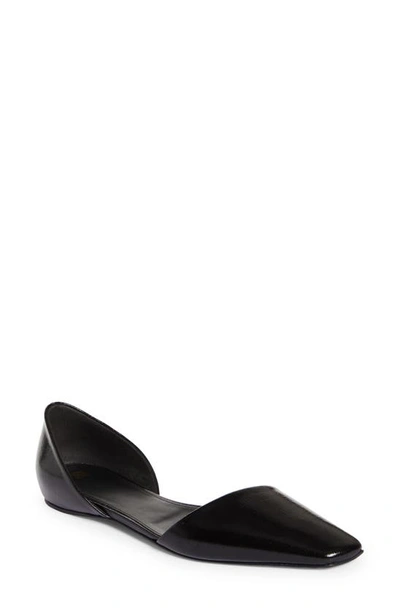 Totême The Asymmetric D'orsay Ballerina Shoes In Black