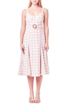 English Factory Belted Midi Dress In Pink Multi In Pink Multi