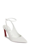 Christian Louboutin Condora Pointed Toe Slingback Pump In White