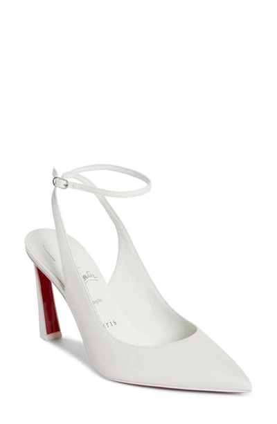 Christian Louboutin Condora Pointed Toe Slingback Pump In White