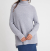 525 AMERICA STELLA SHAKER ICEBERG TURTLENECK TUNIC IN ICEBERG BLUE