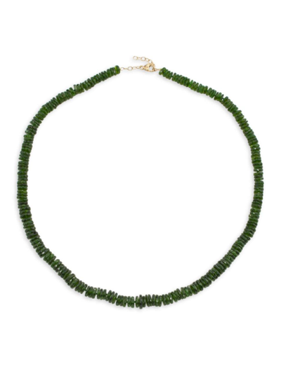 Jia Jia Women's Atlas 14k Yellow Gold & Chrome Diopside Beaded Necklace In Green