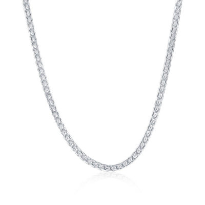 Simona Diamond Cut Franco Chain 3mm Sterling Silver 24" Necklace