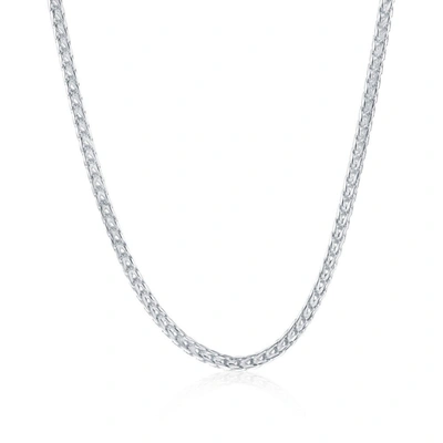 Simona Diamond Cut Franco Chain 3mm Sterling Silver 22" Necklace