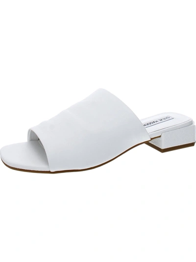 Steve Madden Anders Womens Padded Insole Slide Mule Sandals In White