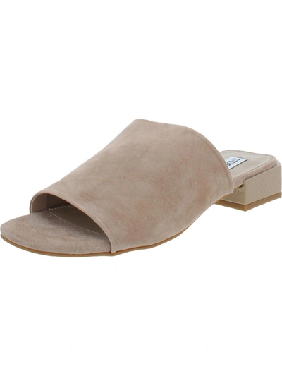 Steve Madden Anders Womens Padded Insole Slide Mule Sandals In Beige