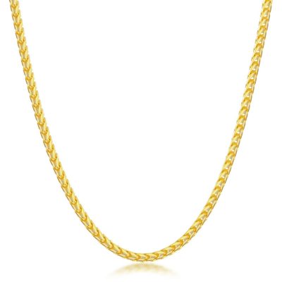 Simona Diamond Cut Franco Chain 2.5mm Sterling Silver Or Gold Plated Over Sterling Silver 22" Necklace