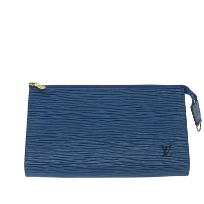 Pre-owned Louis Vuitton Pochette Accessoires Leather Clutch Bag () In Blue