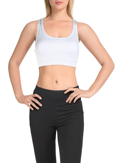 Reebok Womens Medium Support Fitness Sports Bra In White