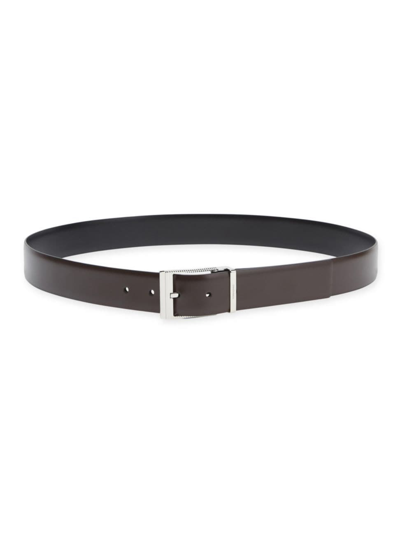 Ferragamo Men's Adjustable Cut-to-size Leather Belt In Nero