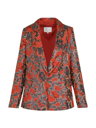 Johanna Ortiz Orange Truly Treasured Silk Jacket In Multi