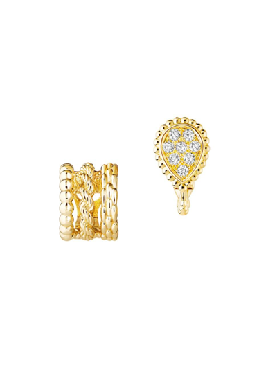Boucheron Women's Serpent Bohème 18k Yellow Gold & 0.13 Tcw Diamond Mismatched Earrings