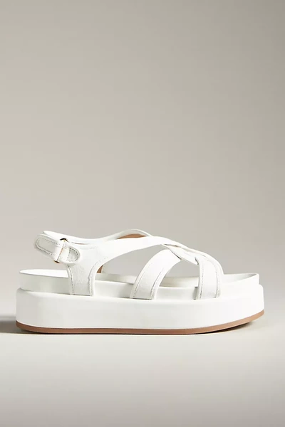 Silent D Pure Platform Sandals In White