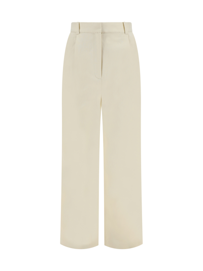 Loulou Studio Idai Pleated Wide-leg Pants In Frost_ivory