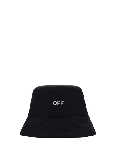Off-white Logo-embroidered Bucket Hat Black