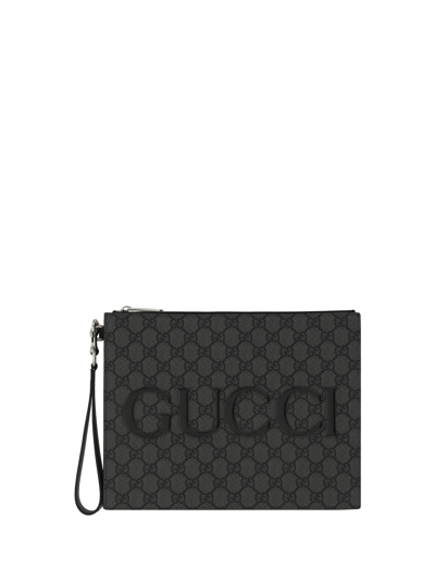 Gucci Clutch Bag In Grey/black