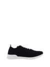 Kiton Perforated Fabric Slip-on Sneakers In Nero