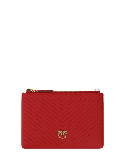 Pinko Clutch Bag In Rosso-antique Gold