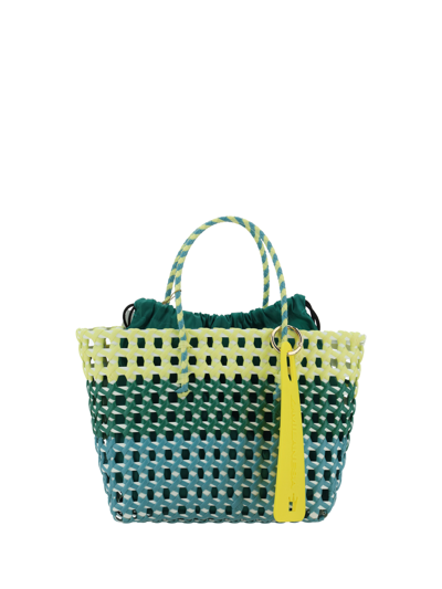 La Milanesa Negroni Handbag In Azzurro/verde/giallo